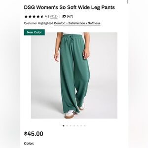 DSG Wide Leg Drawstring Pants in Teal Green